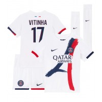 Camiseta Paris Saint-Germain Vitinha #17 Segunda Equipación Replica 2024-25 para niños mangas cortas (+ Pantalones cortos)